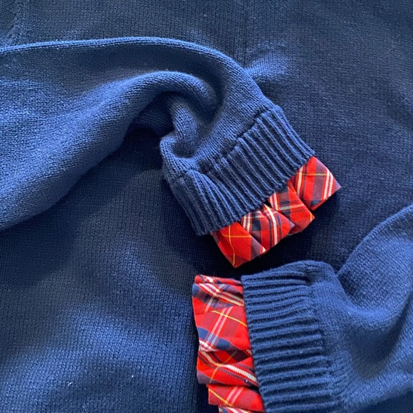 Crown & Ivy sweater. With contrasting pleated neckline & cuffs. Petite large - Picture 8 of 9